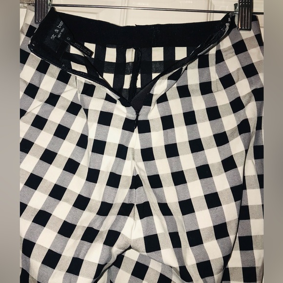 rag & bone NY Skinny Leg Glen Plaid Print Pants in Black and White size 0 - Picture 8 of 16